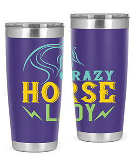 crazy horse lady Style 10#- horse- Tumbler