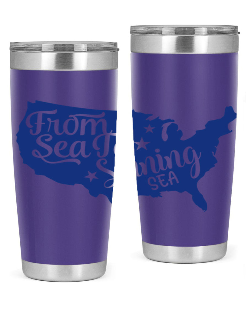 from sea to shining sea Style 52#- Fourt Of July- Tumbler