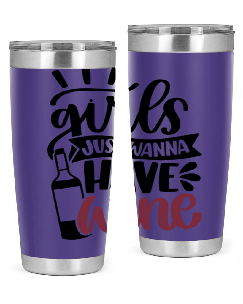 girls just wanna have wine 55#- wine- Tumbler