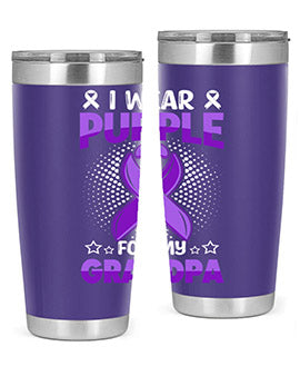 i wear purple for grandpa 172#- alzheimers- Tumbler