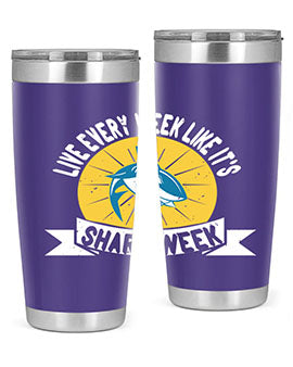 live every week like its shark week Style 56#- shark  fish- Tumbler