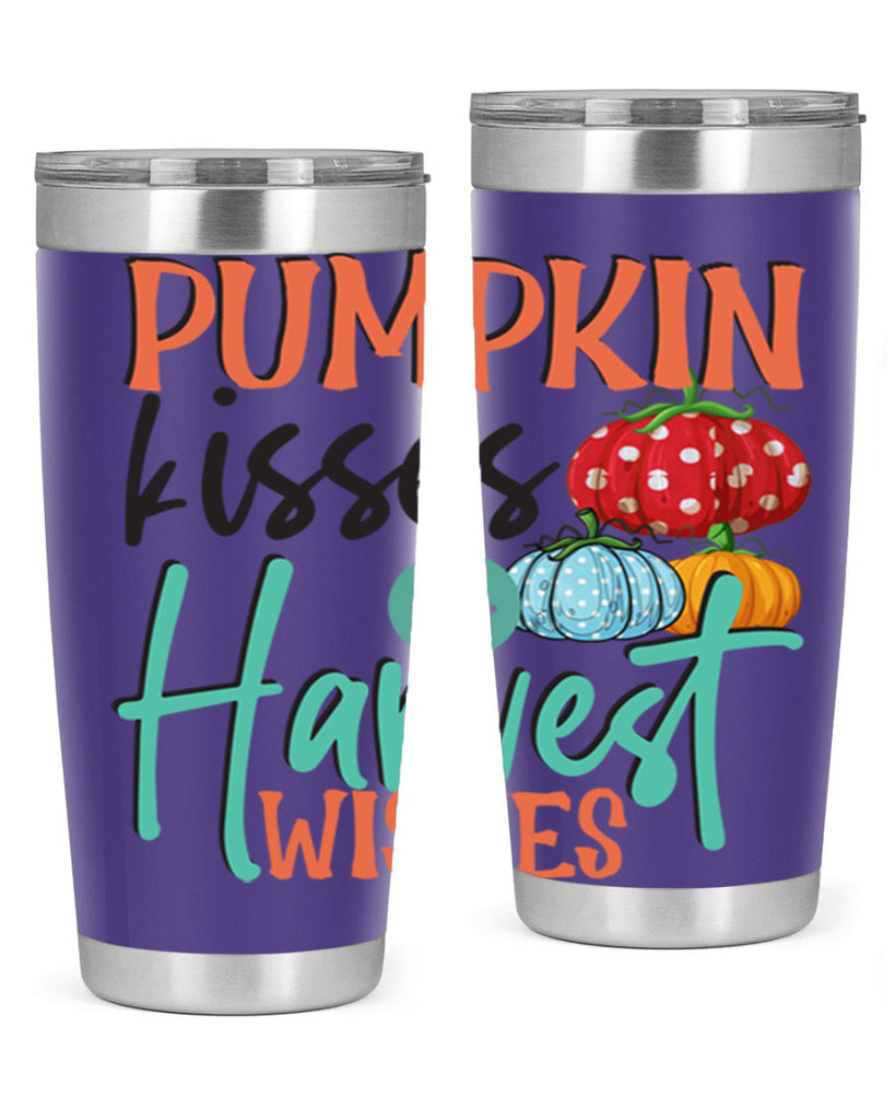 pumpkin kisses harvest wishes 526#- fall- Tumbler