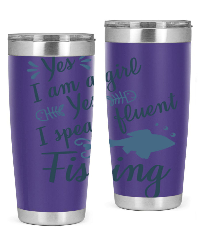 yes i am a girl 9#- fishing- Tumbler