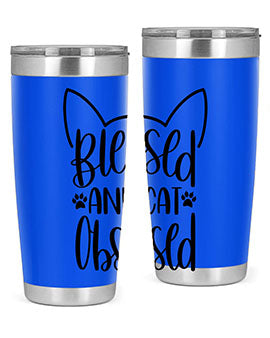Blessed And Cat Obsessed Style 79#- cat- Tumbler