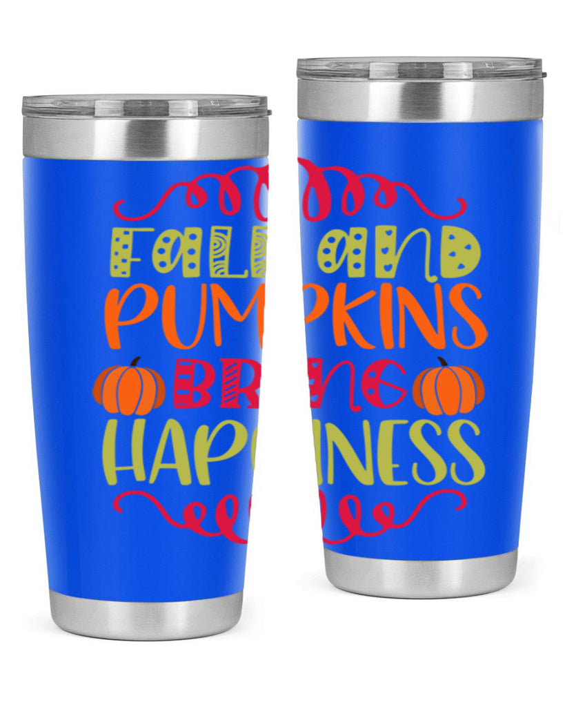 Fall and Pumpkins bring Happiness 86#- fall- Tumbler