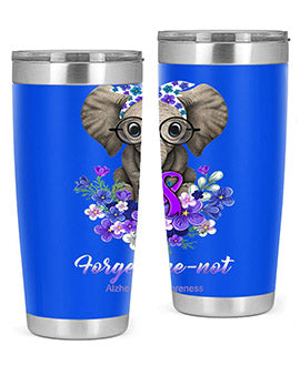 Forget me not Alzheimers Awareness Elephant Flower 150#- alzheimers- Tumbler