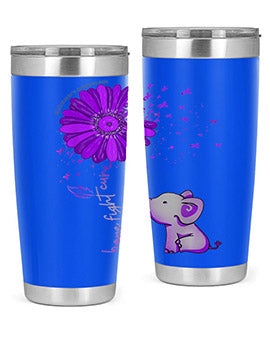 Hope Fight Cure Elephant Alzheimers Purple Ribbon 161#- alzheimers- Tumbler