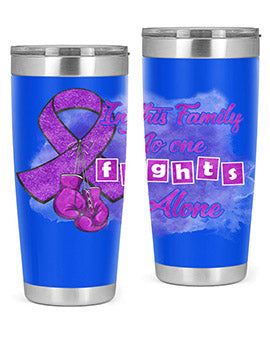 No One Figh Alone AlzheimerS Awareness 200#- alzheimers- Tumbler