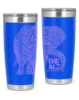 Purple Elephant Alzheimer Awareness 210#- alzheimers- Tumbler