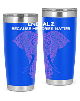 Purple Elephant Alzheimer Awareness 211#- alzheimers- Tumbler