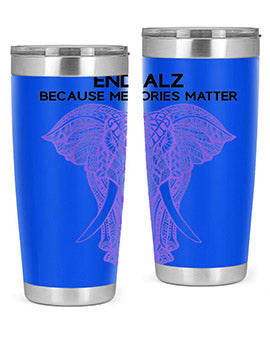 Purple Elephant Alzheimer Awareness 212#- alzheimers- Tumbler