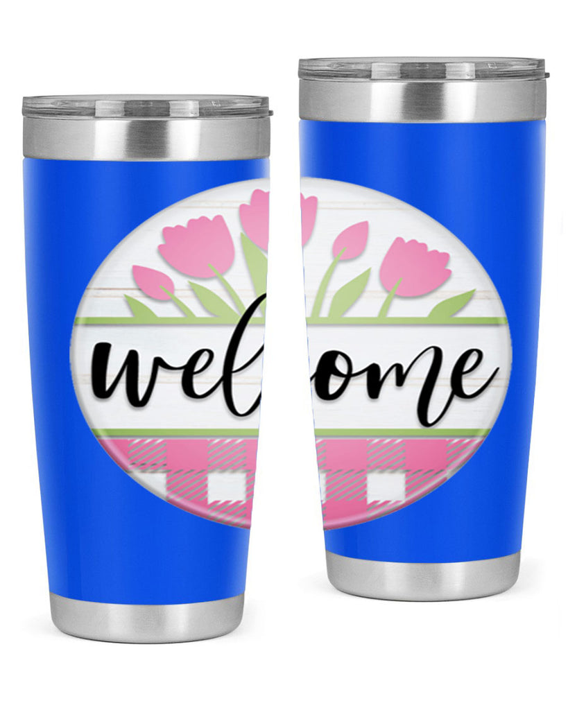 Welcome pink plaid Mockup574#- spring- Tumbler