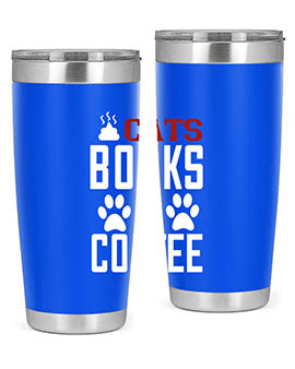 cats books and coffee Style 38#- cat- Tumbler