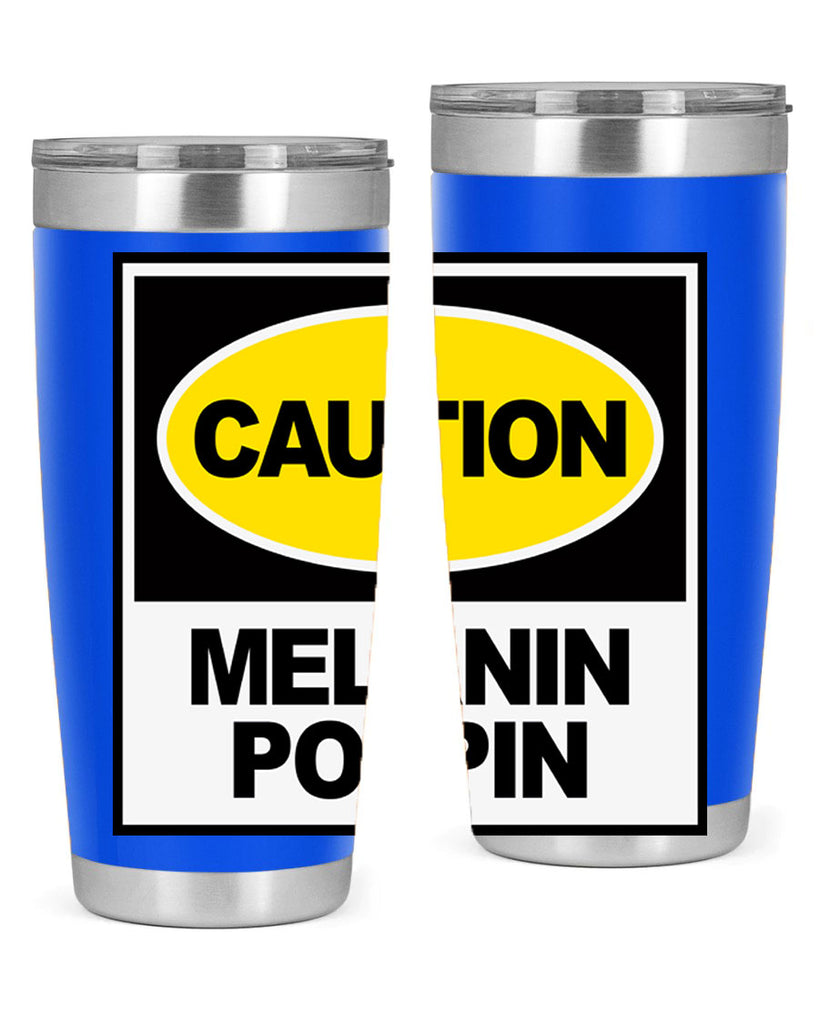 caution melanin poppin 188#- black words phrases- Cotton Tank