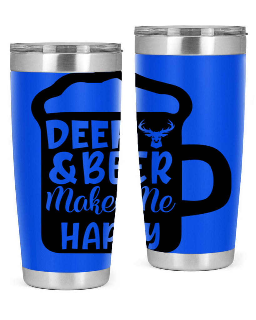 deer and beer makes me happy 17#- hunting- Tumbler