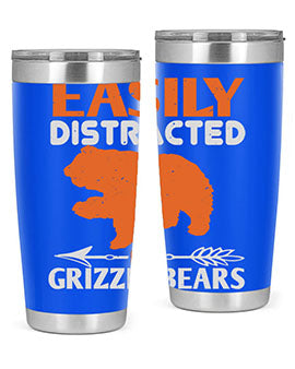 easily distracted by grizzly bears 10#- Bears- Tumbler