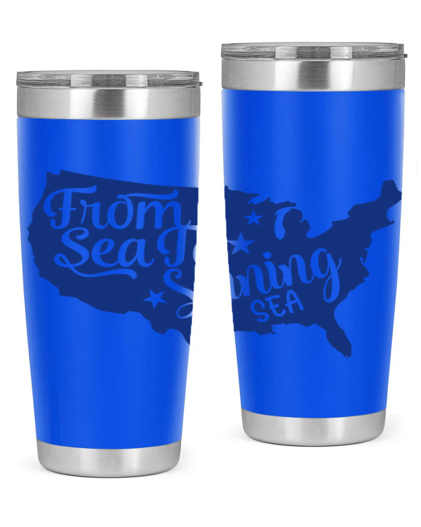 from sea to shining sea Style 52#- Fourt Of July- Tumbler