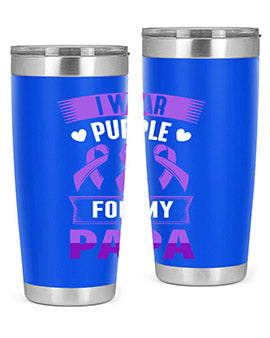 i wear purple for papa 174#- alzheimers- Tumbler