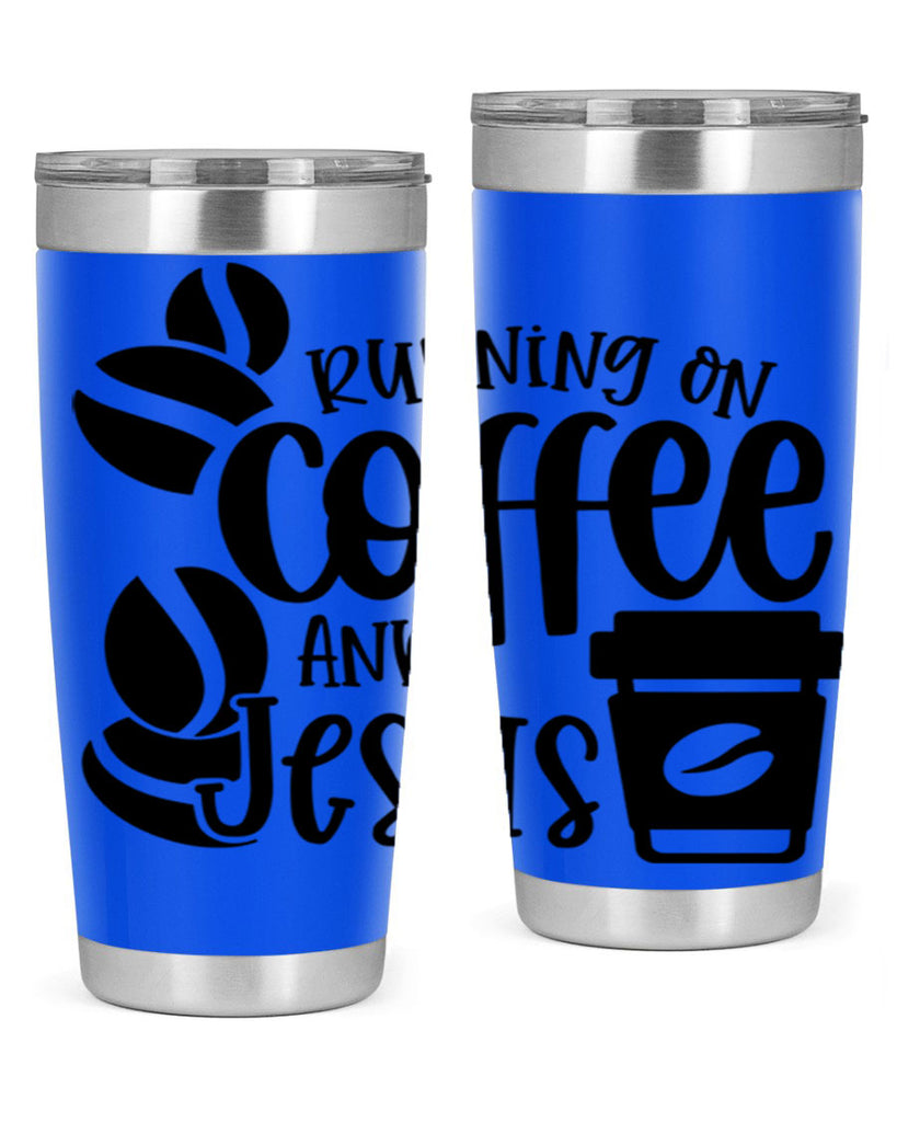 running on coffee and jesus 38#- coffee- Tumbler