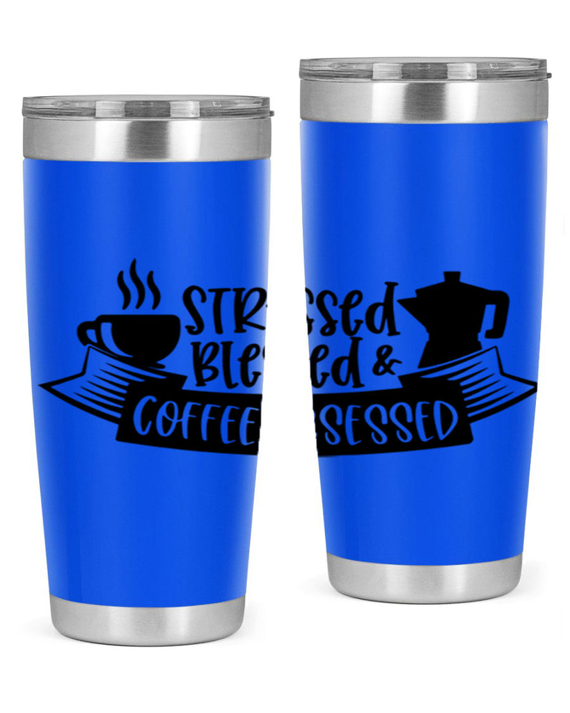 stressed blessed coffee obsessed 27#- coffee- Tumbler