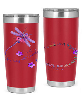 Alzheimer Awareness Dragonfly Remember 1#- alzheimers- Tumbler