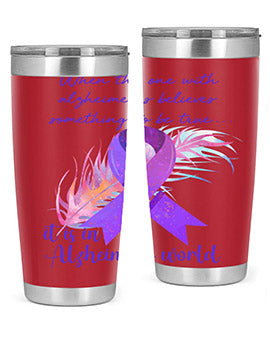 AlzheimerS Awareness Purple Ribbon 17#- alzheimers- Tumbler