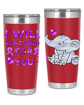 Elephant I Will Remember For You 132#- alzheimers- Tumbler