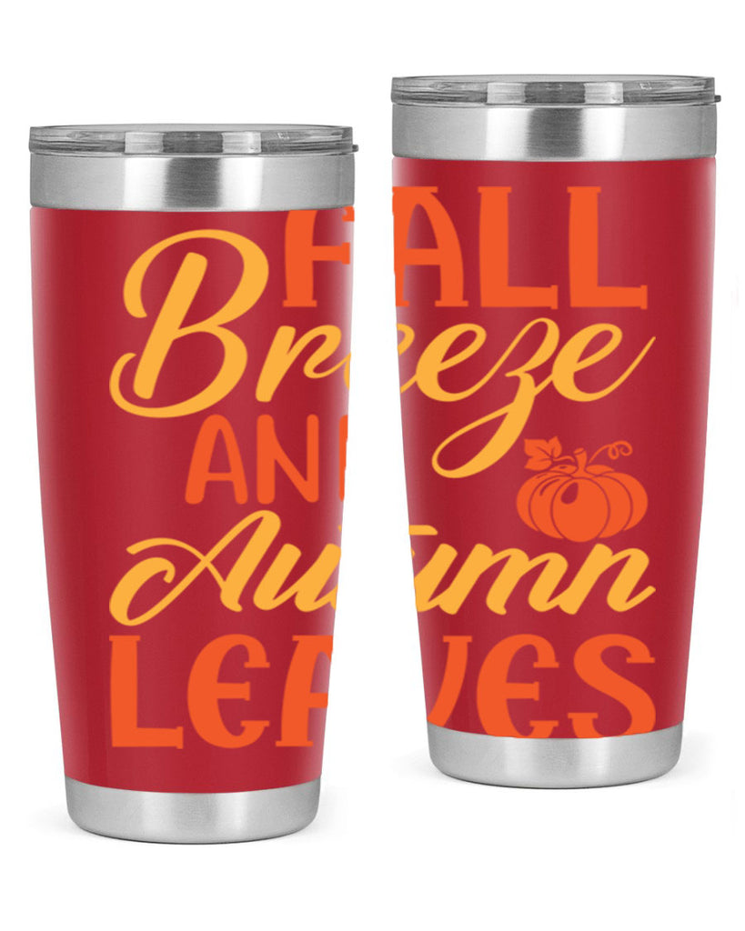 Fall Breeze and Autumn Leaves 92#- fall- Tumbler