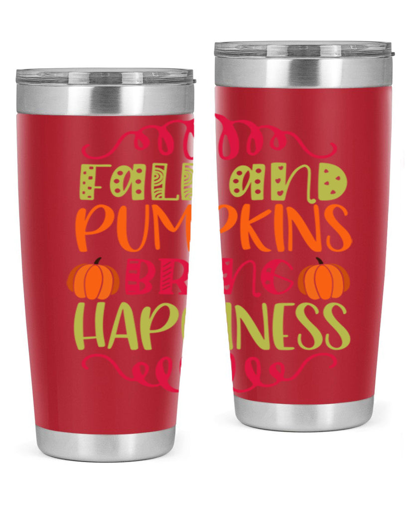 Fall and Pumpkins bring Happiness 86#- fall- Tumbler