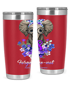 Forget me not Alzheimers Awareness Elephant Flower 150#- alzheimers- Tumbler