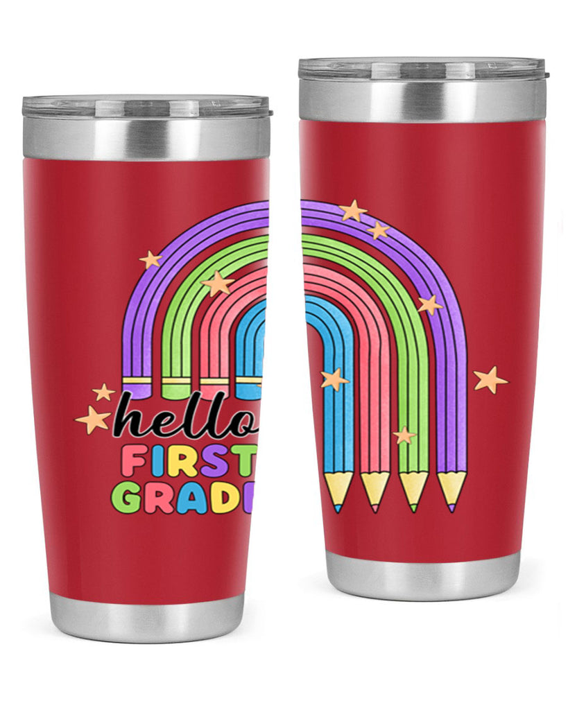 Hello 1st Grade Pencil Rainbow 14#- 1st grade- Tumbler