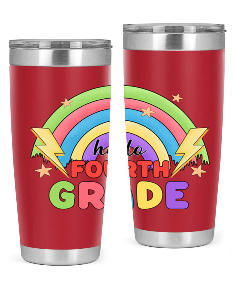 Hello 4th Grade Rainbow 13#- 4th  grade- Tumbler