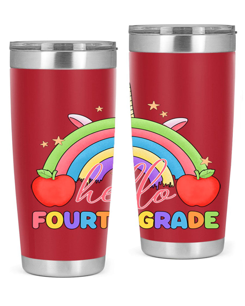 Hello 4th Grade Unicorn Rainbow 14#- 4th  grade- Tumbler