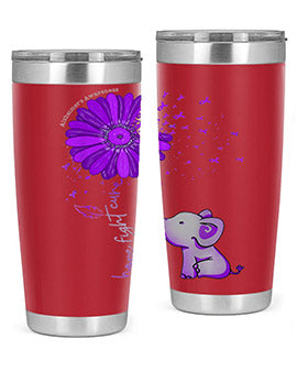 Hope Fight Cure Elephant Alzheimers Purple Ribbon 160#- alzheimers- Tumbler