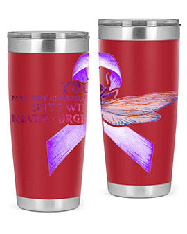 I Will Never Forge Alzheimer Awareness 179#- alzheimers- Tumbler