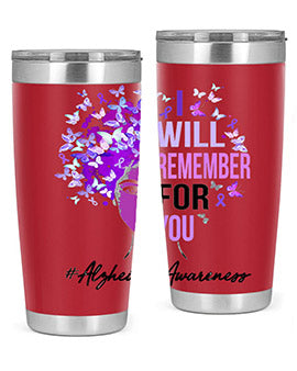 I Will Remember For You Alzheimer Awareness Womens Butterfly 181#- alzheimers- Tumbler