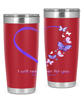 I Will Remember For You Butterfly Alzheimers Awareness 185#- alzheimers- Tumbler