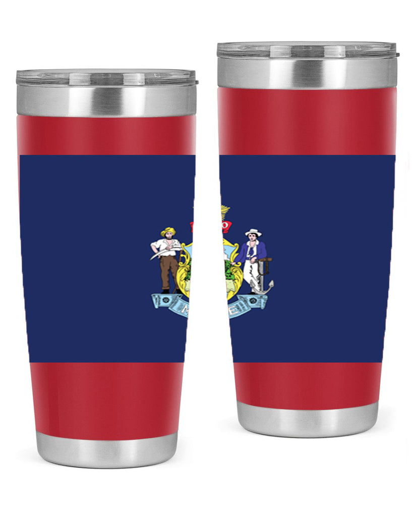 Maine 33#- Us Flags- Tumbler