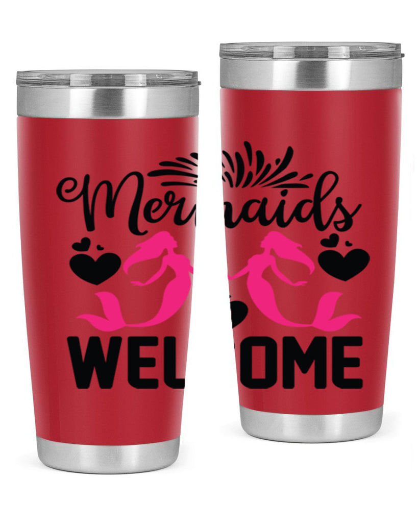 Mermaids Welcome 499#- mermaid- Tumbler