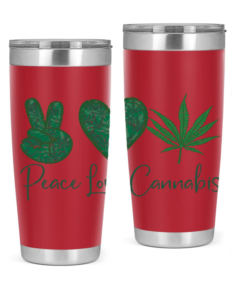 Peace Love Cannabis Sublimation 217#- marijuana- Tumbler