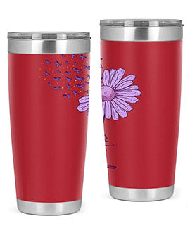 Purple Daisy Faith AlzheimerS Awareness 209#- alzheimers- Tumbler