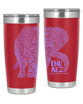 Purple Elephant Alzheimer Awareness 210#- alzheimers- Tumbler