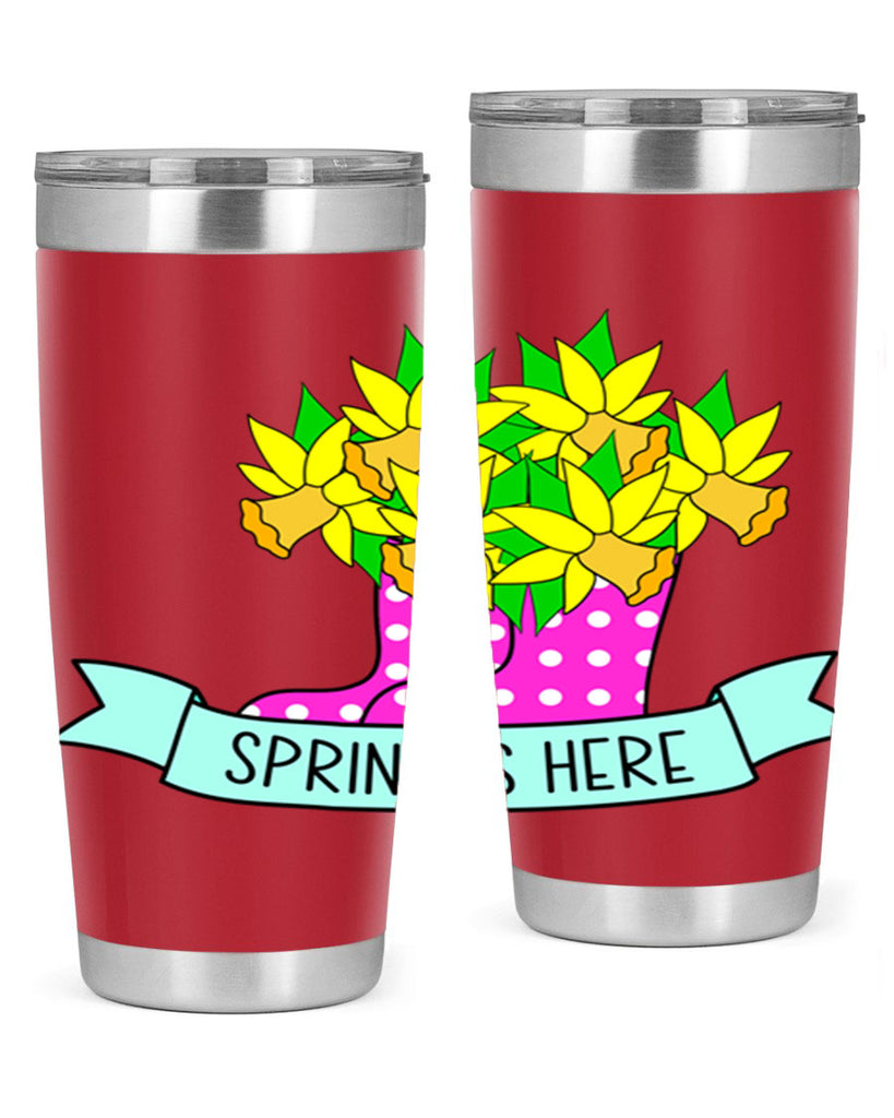 Spring is here daffodil rainboots442#- spring- Tumbler