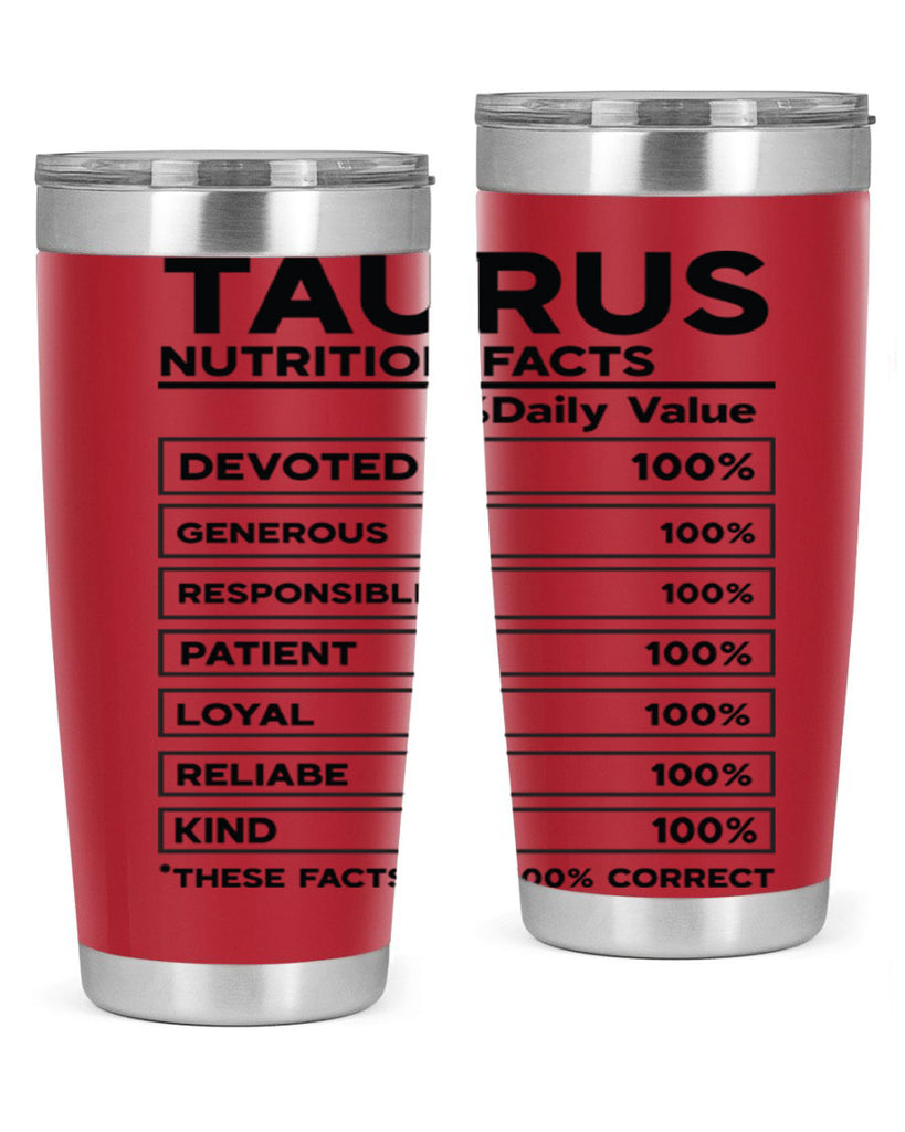 Taurus Nutrition Facts 490#- zodiac- Tumbler