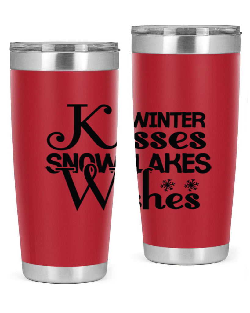 Winter Kisses Snowflakes Wishes 521#- winter- Tumbler