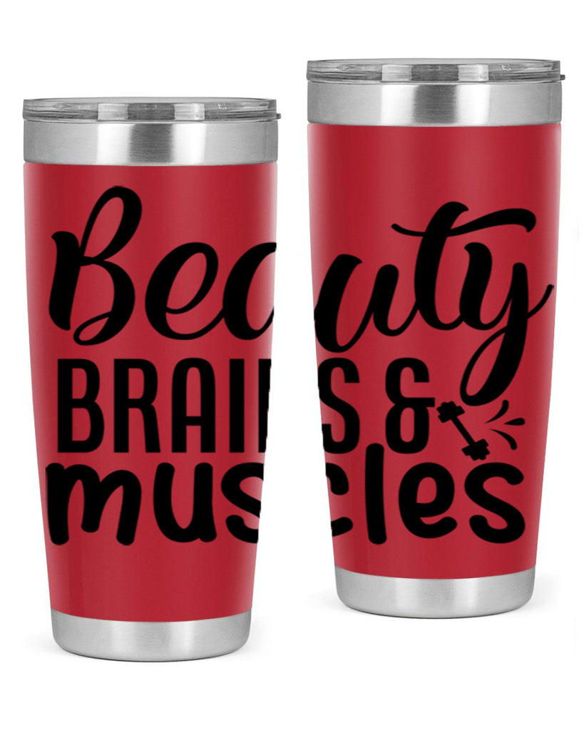 beauty brains muscles 51#- gym- Tumbler