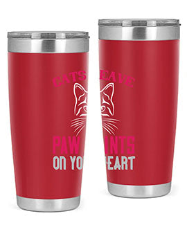 cats leave paw prints on your heart Style 39#- cat- Tumbler