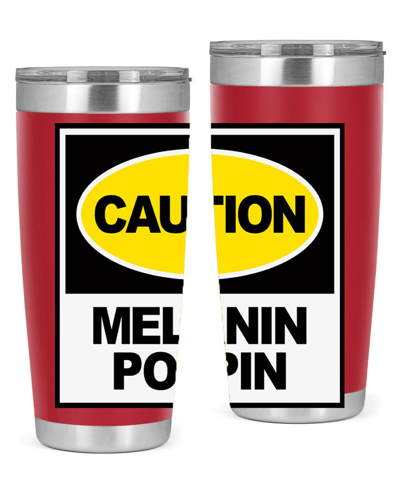caution melanin poppin 188#- black words phrases- Cotton Tank