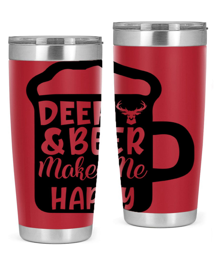 deer and beer makes me happy 17#- hunting- Tumbler