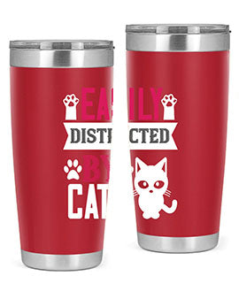 easily distracted by cats Style 47#- cat- Tumbler